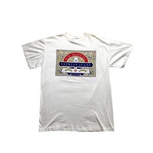Vintage Express Jeans Shirt Mens One Size 2XL Single Stitch Graphic 90's Rare